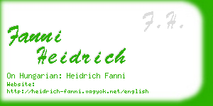 fanni heidrich business card